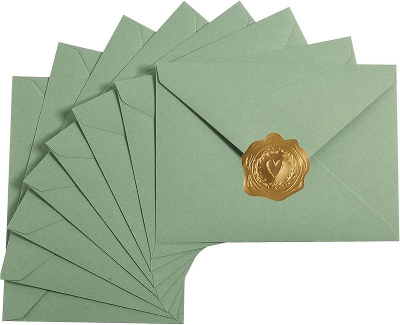 Toperd 200 Pieces Sage-Green A7 Envelopes Greeting Card Envelopes 5.24 x 7.24 Inches for 5 x 7 Wedding Invitation Cards, Greeting Cards, Birthday Baby Shower Invitations - Image 1